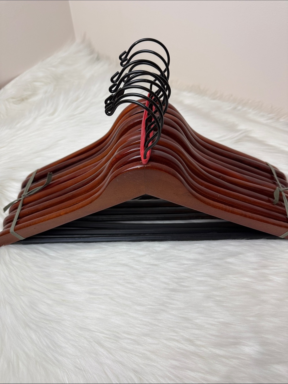 Brookstone Premium Wooden Suit Hangers in Mahogany  - Set of 10